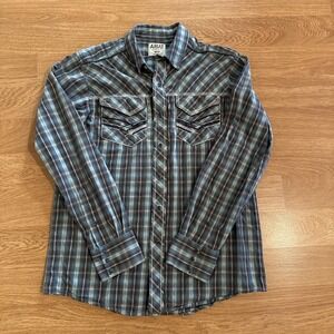ARIAT Western Shirt Men's Medium Multicolor Retro Fit Snap Buttons Cowboy Ranch‎